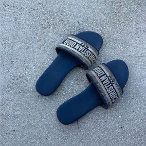 Dior Deep Blue Slide Sandals